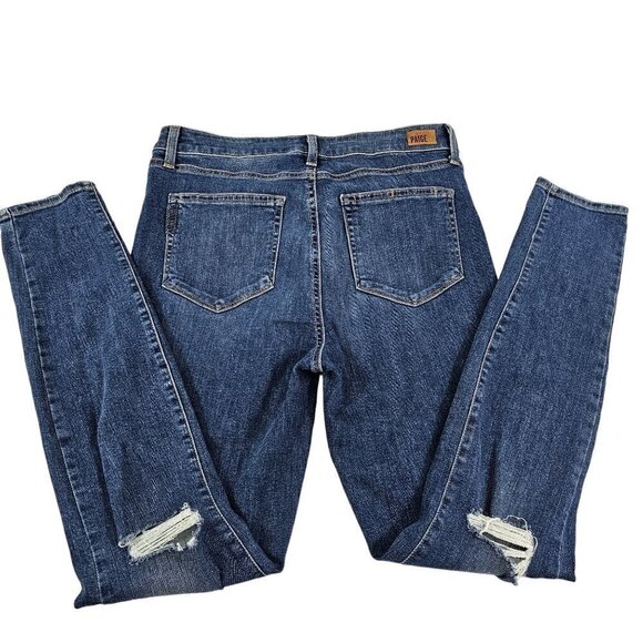 Paige Hoxton Ultra Skinny Women’s Distressed Ripped Mid Rise Blue Jeans Size 30 - Picture 11 of 16
